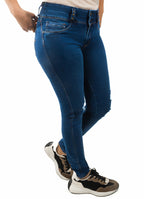 0581-2 Jean Skinny Tm Mujer Con Bolsillos Azul Oscuro