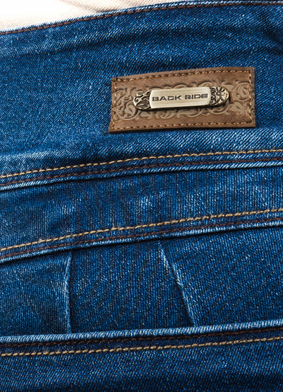0581-2 Jean Skinny Tm Mujer Con Bolsillos Azul Oscuro