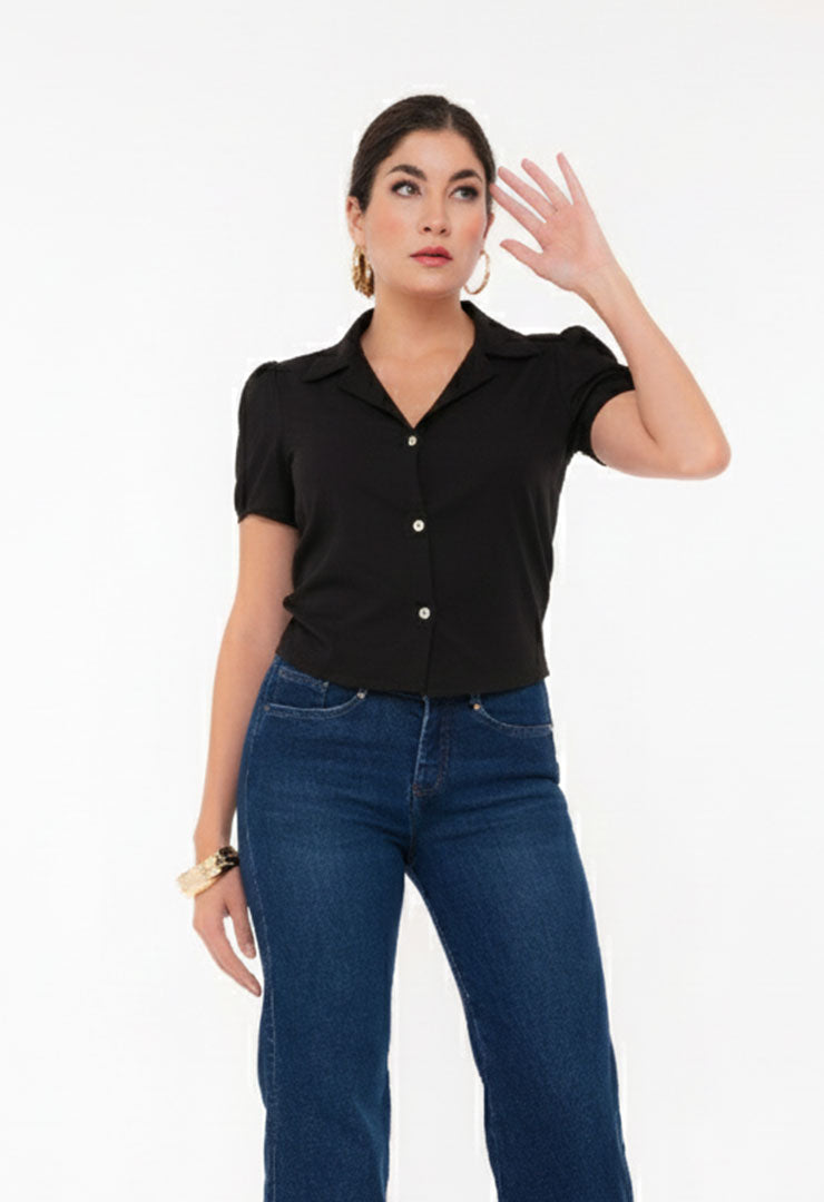 2307-1 Blusa Mujer Chaliz Viscosa manga corta