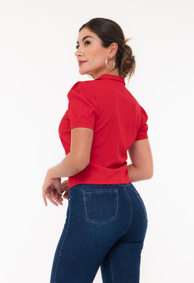 2307-1 Blusa Mujer Chaliz Viscosa manga corta