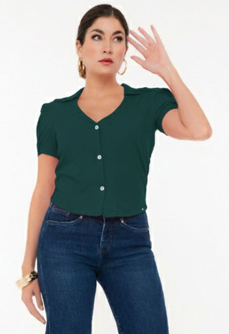 2307-1 Blusa Mujer Chaliz Viscosa manga corta