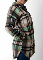 3559 Chaqueton Oversize mujer - cuadros -- 100% poliester