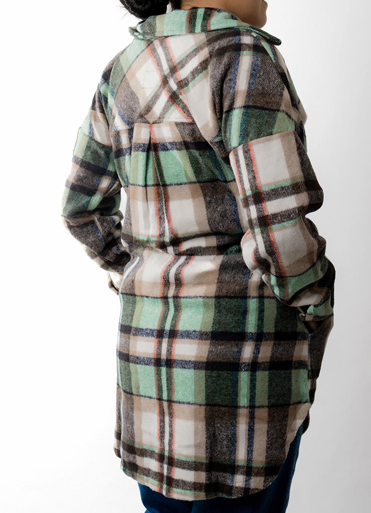 3559 Chaqueton Oversize mujer - cuadros -- 100% poliester