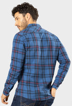7665- Camisa Hombre Napoly Slim Azul
