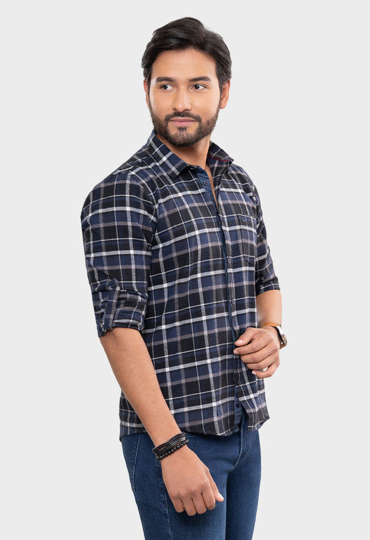 Camisa troya manga larga con cuadros 7689