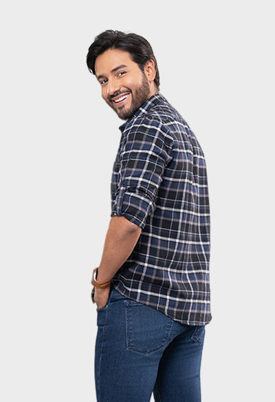 Camisa troya manga larga con cuadros 7689