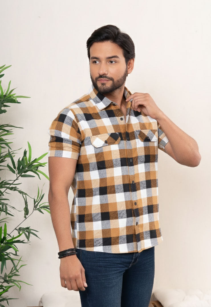 7695 Camisa Hombre Soy Cuadros M/C