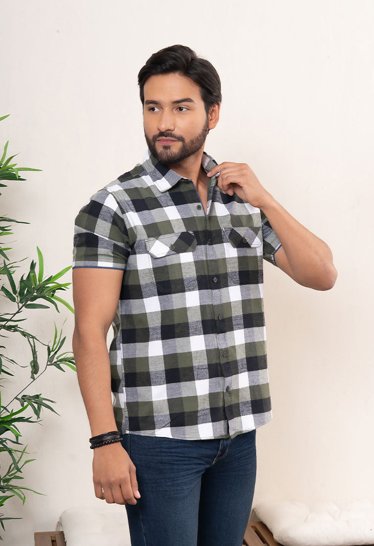 7695 Camisa Hombre Soy Cuadros M/C