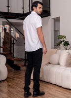 7722 camisa hombre manga corta unicolor