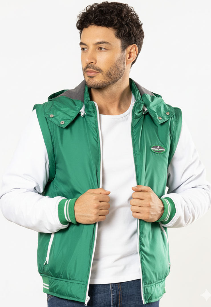 Chaqueta Hombre Beisbolera Manga Convertible R.