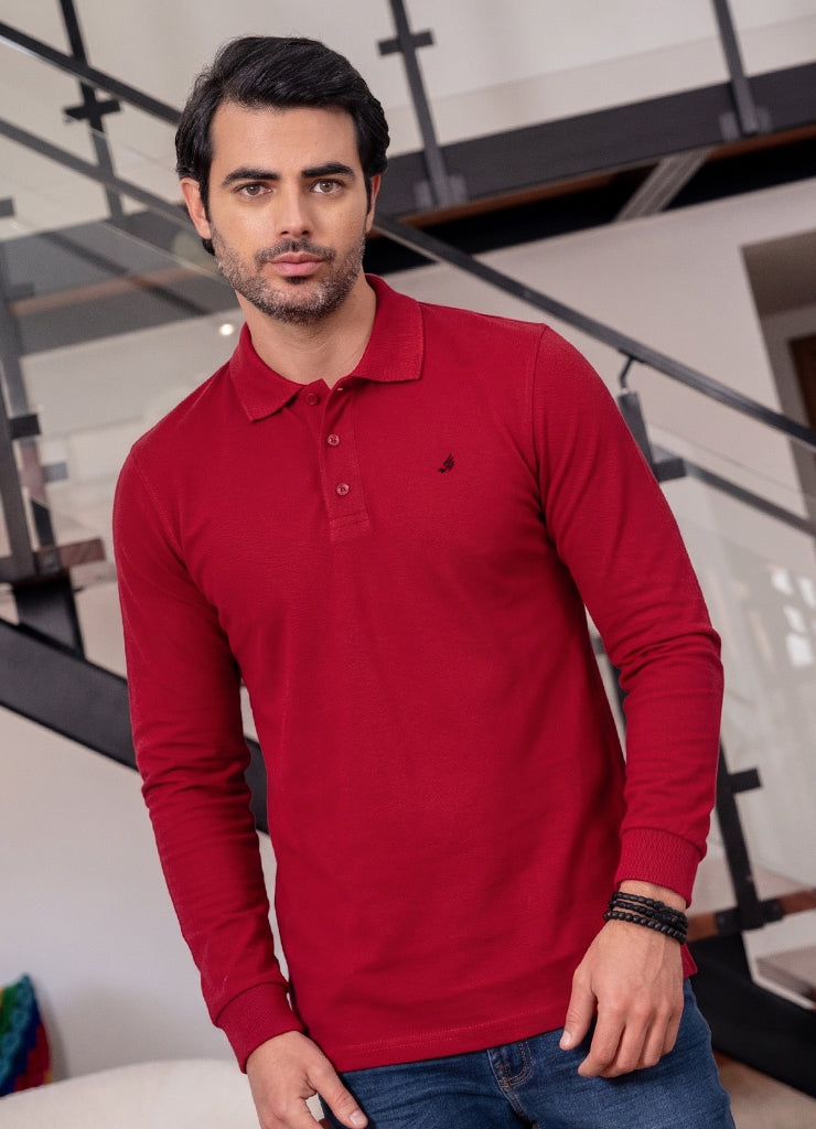 9525 polo manga larga hombre
