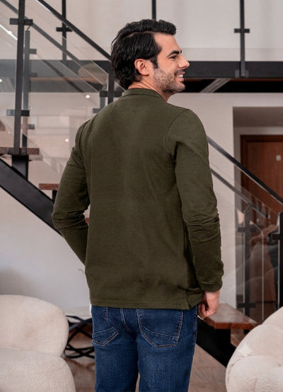 9525 polo manga larga hombre