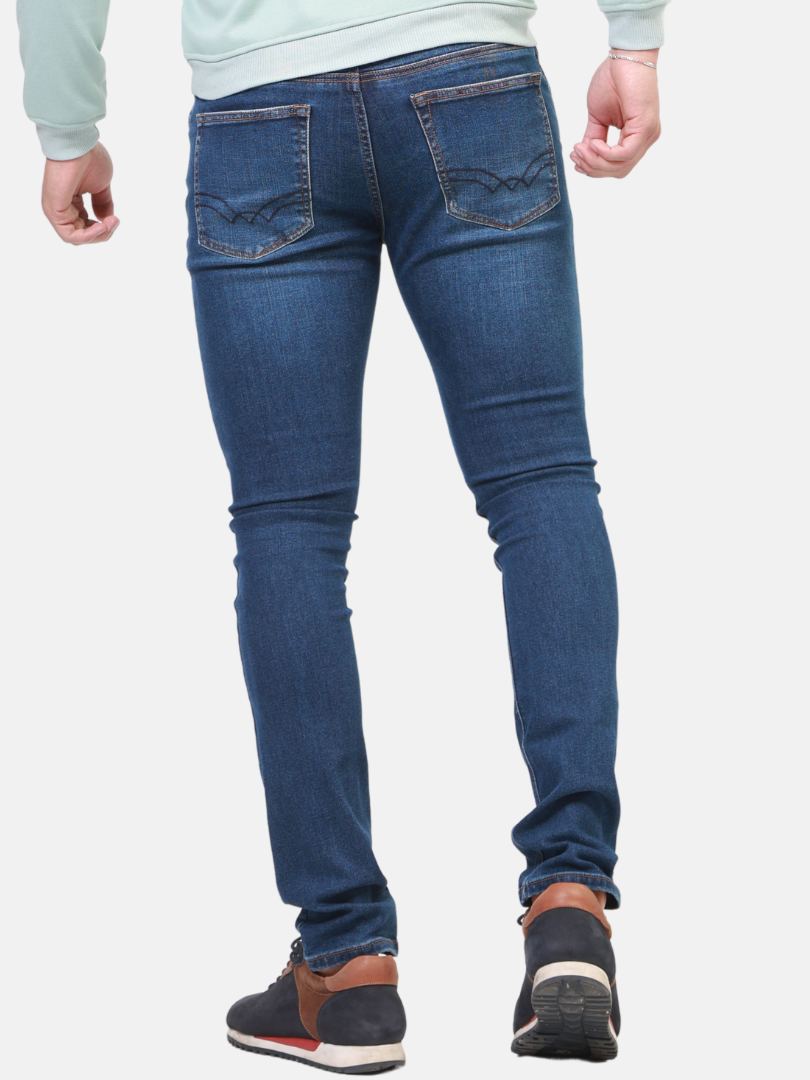 Jean slim para hombre ajustado azul medio