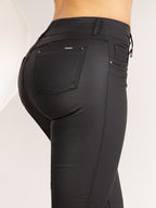 Jean Mujer Resinado Skinny Negro