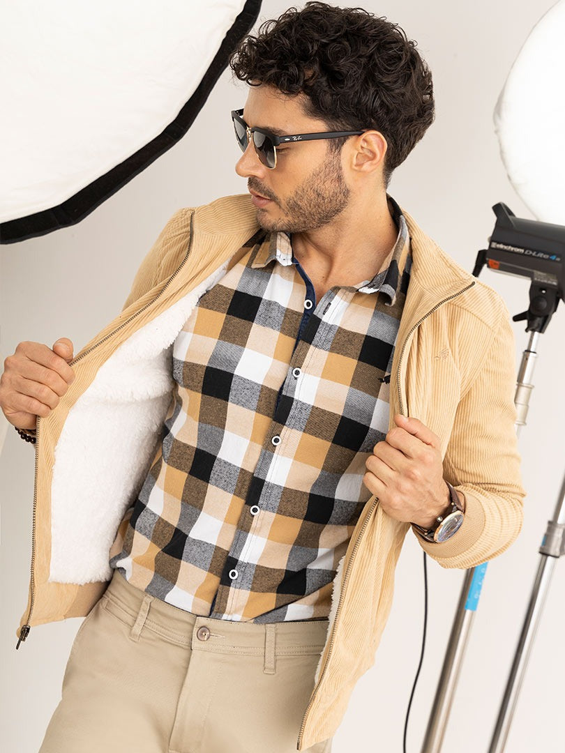 8579 / Chaqueta Hombre Peluche Sin Capota