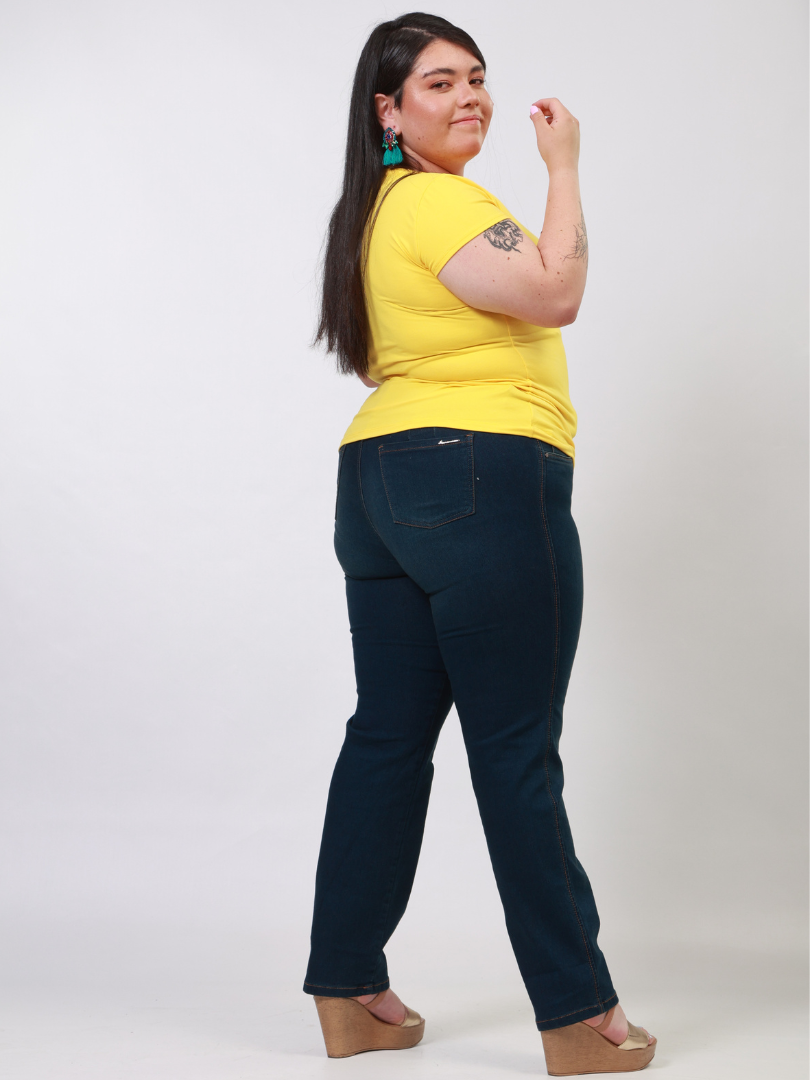Jean para mujer talla especial azul oscuro 0573-2