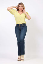 Jean tiro medio bota campana