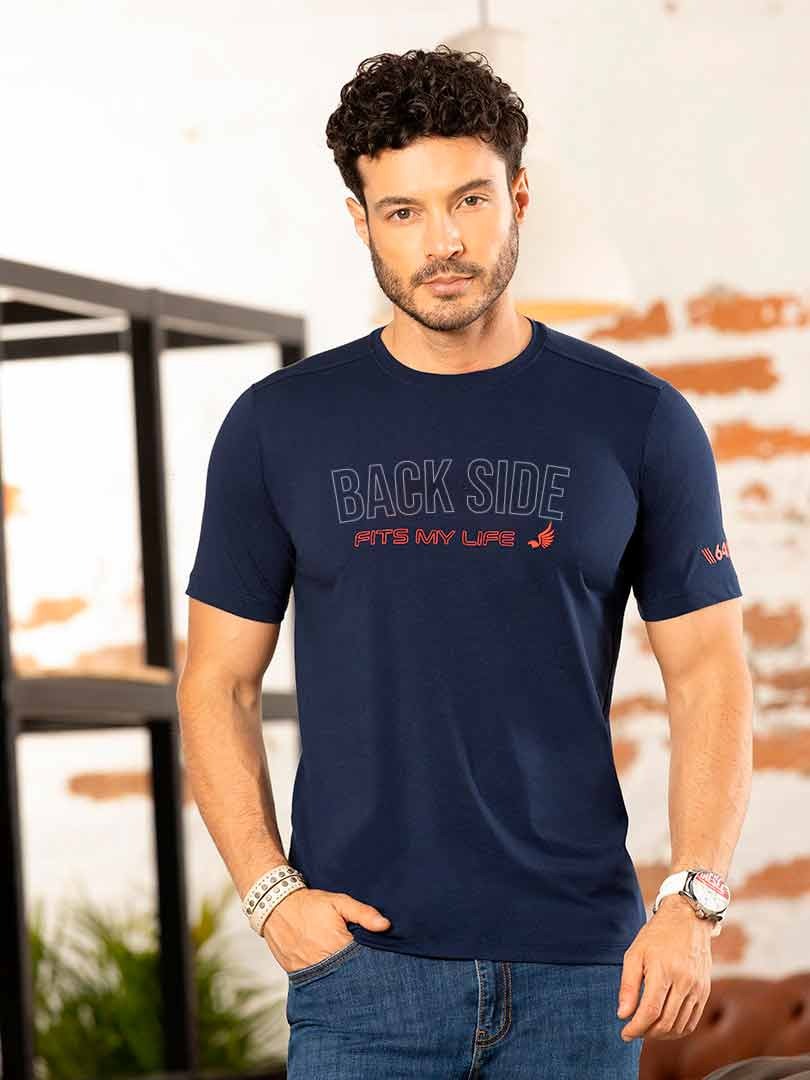 Camiseta Estampada Hombre azul