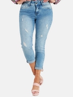 Jean Skinny azul white con bolsillos tiro medio