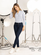 Jean Campana Tm Mujer Sin Bolsillos Azul Oscuro