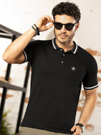 Camiseta Polo Hombre Pique4 Negro