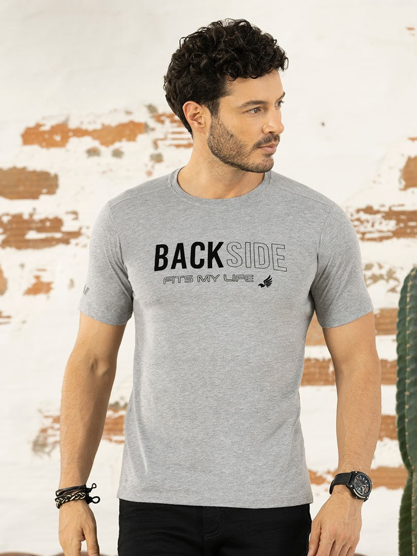 Camiseta Estampada Hombre gris