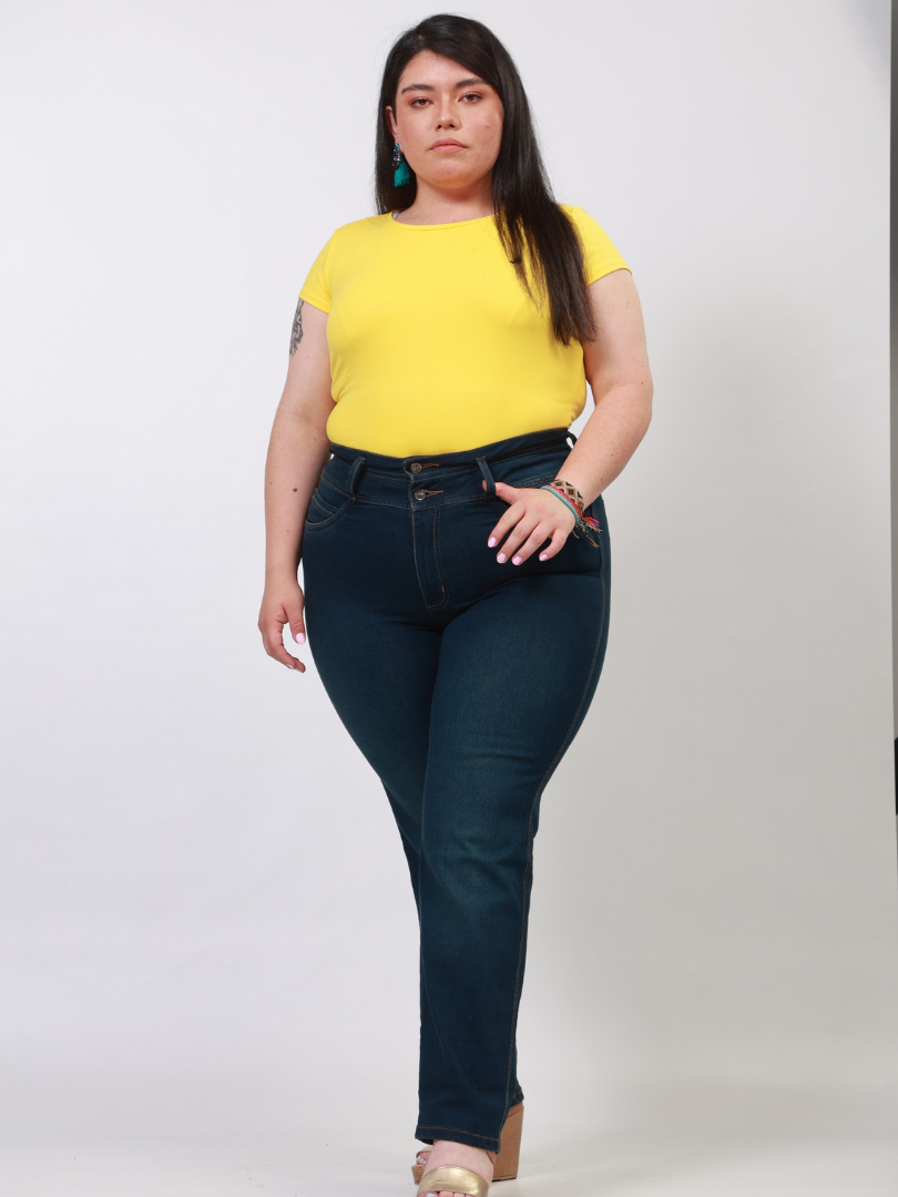Jean para mujer talla especial azul oscuro 0573-2