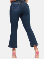 Jean bota campana azul medio con bolsillos