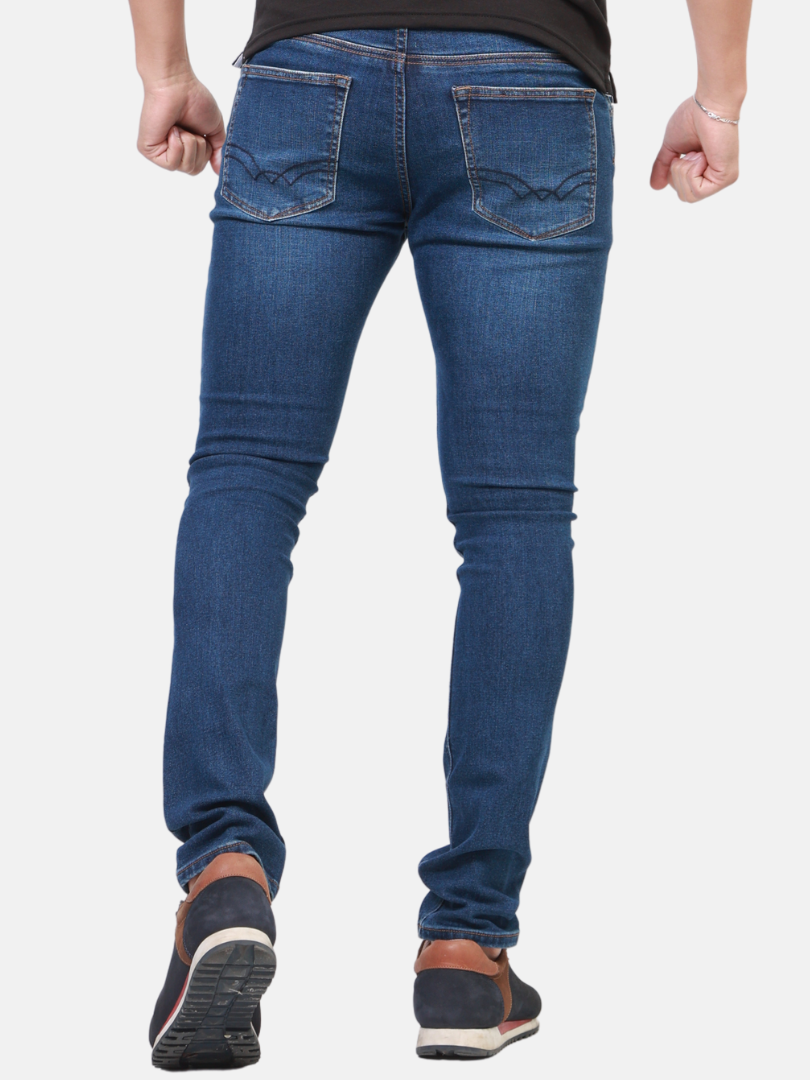 Jean slim para hombre ajustado azul medio