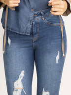 Jean Mujer Skinny (Bota Tubo), Con Bolsillo Y Rotos