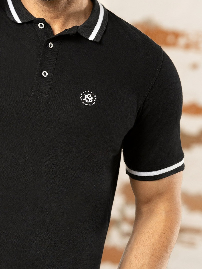 Camiseta Polo Hombre Pique4 Negro