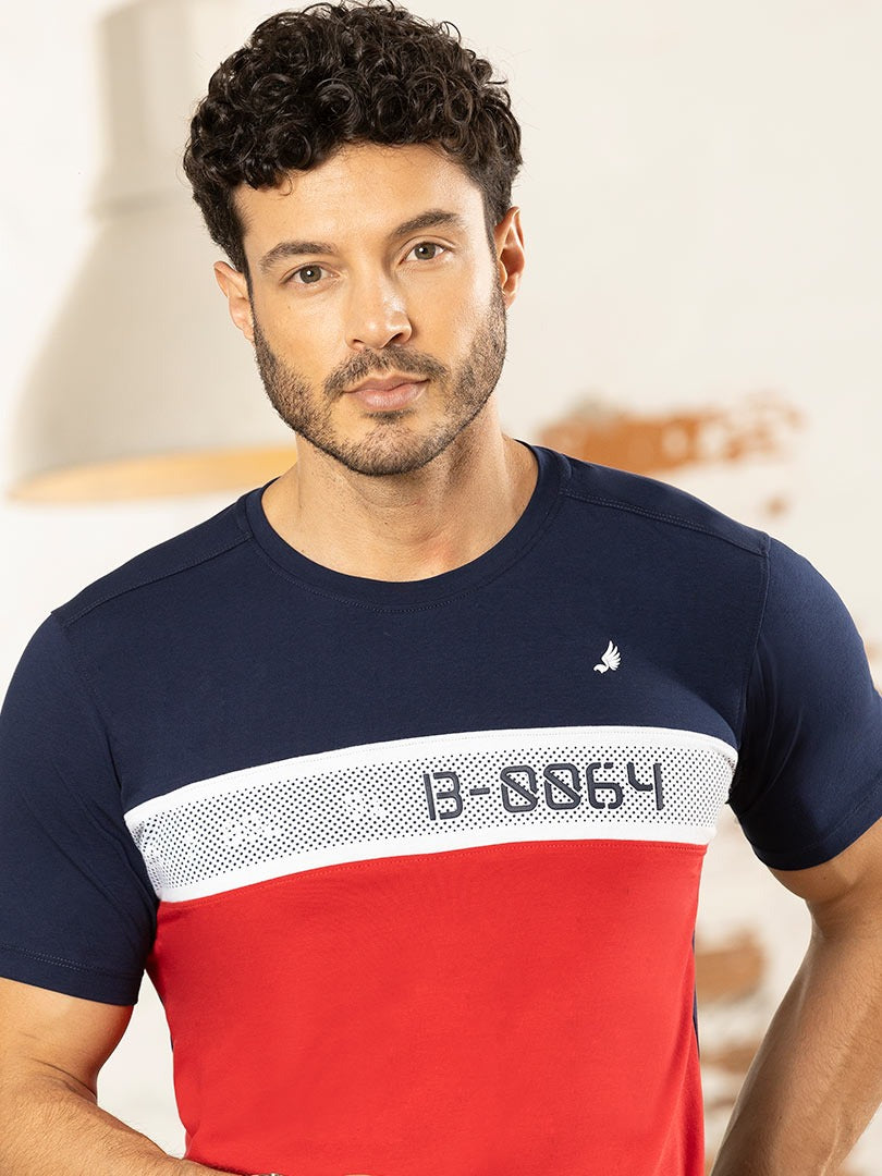 Camiseta Estampada Hombre Genta Azul 9472