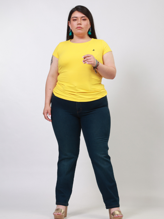 Jean para mujer talla especial azul oscuro 0573-2